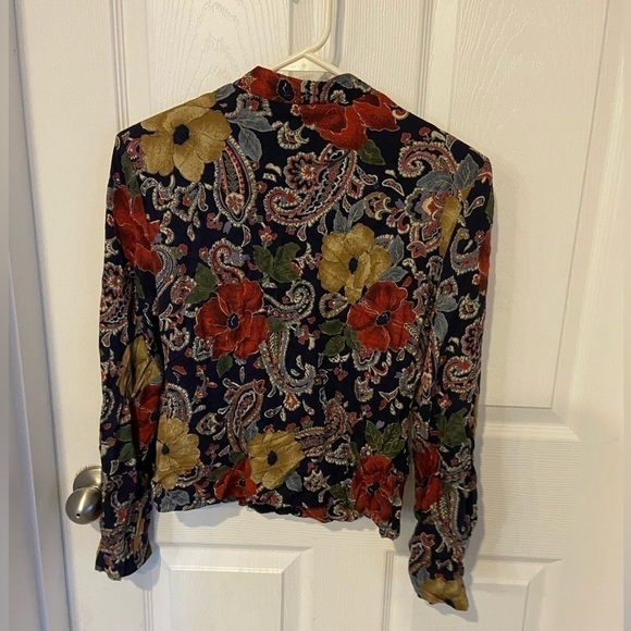 Vintage 1980’s Norton McNaughton Long Sleeve Button Blouse Blazer Made In USA - Picture 6 of 6